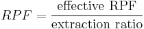 RPF = \frac{\text{effective RPF}}{\text{extraction ratio}}