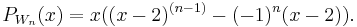 P_{W_n}(x)=x((x-2)^{(n-1)}-(-1)^{n}(x-2)).