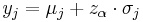  y_j = \mu_j %2B z_\alpha \cdot \sigma_j