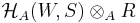 \mathcal{H}_A(W,S) \otimes_A R