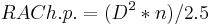 RAC h.p. = (D^2 * n)/2.5 \,