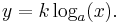 y = k \log_a (x).\,