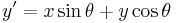 y' = x \sin \theta %2B y \cos \theta