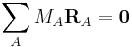 
\sum_A M_A \mathbf{R}_A = \mathbf{0}
