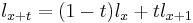 \,l_{x%2Bt} = (1 - t)l_x %2B tl_{x%2B1} \!