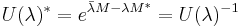 U(\lambda)^* = e^{\bar\lambda M - \lambda M^*} = U(\lambda)^{-1}