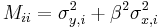 M_{ii}=\sigma^2_{y,i}%2B\beta^2 \sigma^2_{x,i}