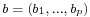 \scriptstyle b \;=\; (b_1,\, \dots,\, b_p)