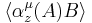 \langle\alpha^\mu_z(A)B\rangle