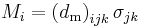 M_{i} = \left ( d_\mathrm{m} \right )_{ijk}\sigma_{jk} \,