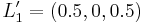 L_{1}' =(0.5, 0, 0.5)\!