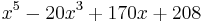  x^5-20 x^3 %2B170 x %2B 208