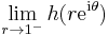 \lim_{r\rightarrow 1^-} h(r \mathrm{e}^{\mathrm{i}\theta})