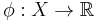 \phi�: X \to \mathbb{R}