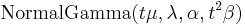 {\rm NormalGamma}(t\mu, \lambda, \alpha, t^2\beta)