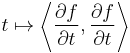 t\mapsto\left\langle\frac{\partial f}{\partial t},\frac{\partial f}{\partial t}\right\rangle