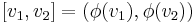 [v_1, v_2] = (\phi(v_1), \phi(v_2))\;