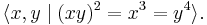 \langle x,y \mid (xy)^2=x^3=y^4\rangle.