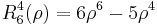  R^4_6(\rho) = 6\rho^6 - 5\rho^4 \,