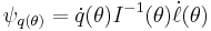  \psi_{q(\theta)} = \dot{q}(\theta)I^{-1}(\theta)\dot\ell(\theta)