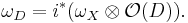 \omega_D = i^*(\omega_X \otimes \mathcal{O}(D)).