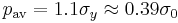  p_{\mathrm{av}} = 1.1\sigma_y \approx 0.39 \sigma_0