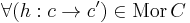 \forall (h:c\rightarrow c^\prime)\in \mathrm{Mor}\, C