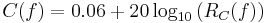 C(f)=0.06%2B20\log_{10}\left(R_C(f)\right)