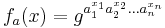 f_{a}(x) = g^{a_{1}^{x_{1}} a_{2}^{x_{2}}...a_{n}^{x_{n}}}