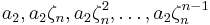 a_2, a_2\zeta_n, a_2\zeta_n^2, \dots, a_2\zeta_n^{n-1}