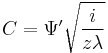 C = \Psi^\prime \sqrt{\frac{i}{z\lambda}}