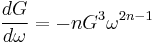 \frac{dG}{d\omega}=-nG^3\omega^{2n-1}