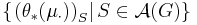 \left\{ \left. \left( \theta_{*} (\mu_{\cdot}) \right)_{S} \right| S \in \mathcal{A} (G) \right\}