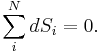 \sum_i^Nd S_i=0.