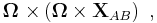 \mathbf{ \Omega \ \times }  \left( \mathbf{ \Omega \times X}_{AB}\right)\ , 