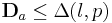 {\mathbf D}_a\leq \Delta (l,p)