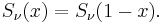 S_\nu(x) = S_\nu(1-x).