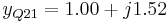 y_{Q21} = 1.00 %2B j1.52\,