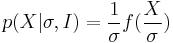 p(X|\sigma,I)={1 \over \sigma}f({X \over \sigma})