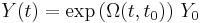   Y(t)=\exp \left( \Omega (t,t_0)\right) \, Y_0