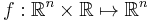 f: \mathbb{R}^n \times \mathbb{R} \mapsto \mathbb{R}^n