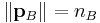 \|\mathbf{p}_B\|=n_B