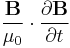 \frac{\mathbf{B}}{\mu_0}\cdot\frac{\partial\mathbf{B}}{\partial t}