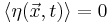 \langle \eta(\vec x,t) \rangle = 0