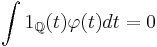  \int 1_{\mathbb{Q}}(t) \varphi(t) dt = 0 