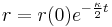 
r=r(0)e^{-\frac{\kappa}{2} t}
