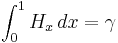  \int_0^1H_{x}\,dx = \gamma