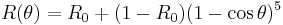 R(\theta) = R_0 %2B (1 - R_0)(1 - \cos \theta)^5