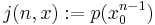 j(n,x):=p(x_0^{n-1})