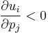   \frac{\partial u_i}{\partial p_j} < 0 